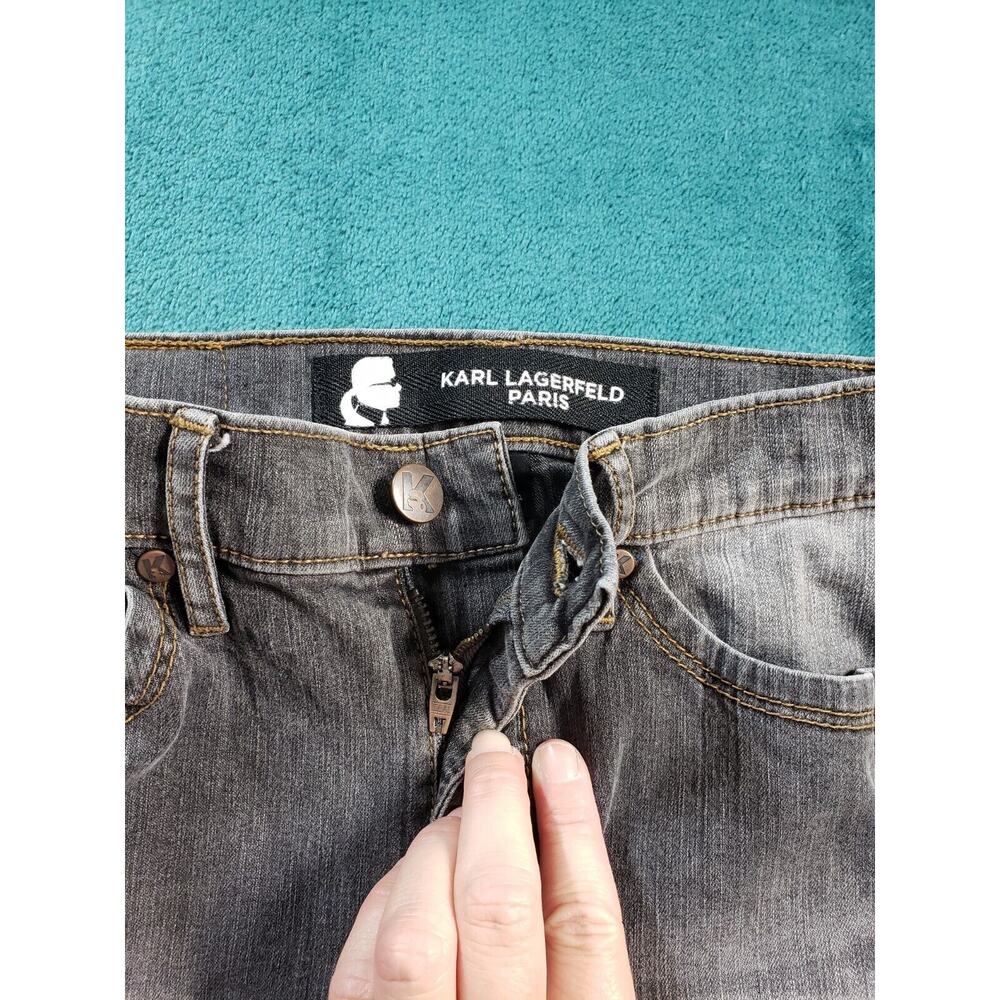 Karl Lagerfeld Women’s Skinny Jeans in Washed Gray - Picture 5 of 14